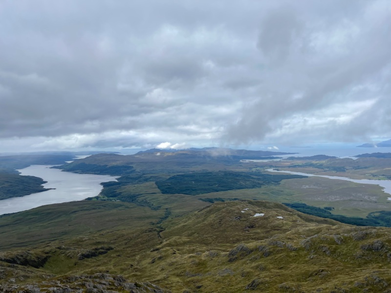 View of the ardnamurchan peninsula with loch Sunart to the left